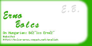 erno bolcs business card